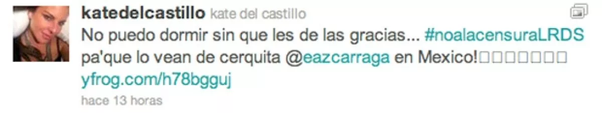 Aunque la escena fue censurada, Kate le envió la imagen al Presidente del grupo Televisa.
