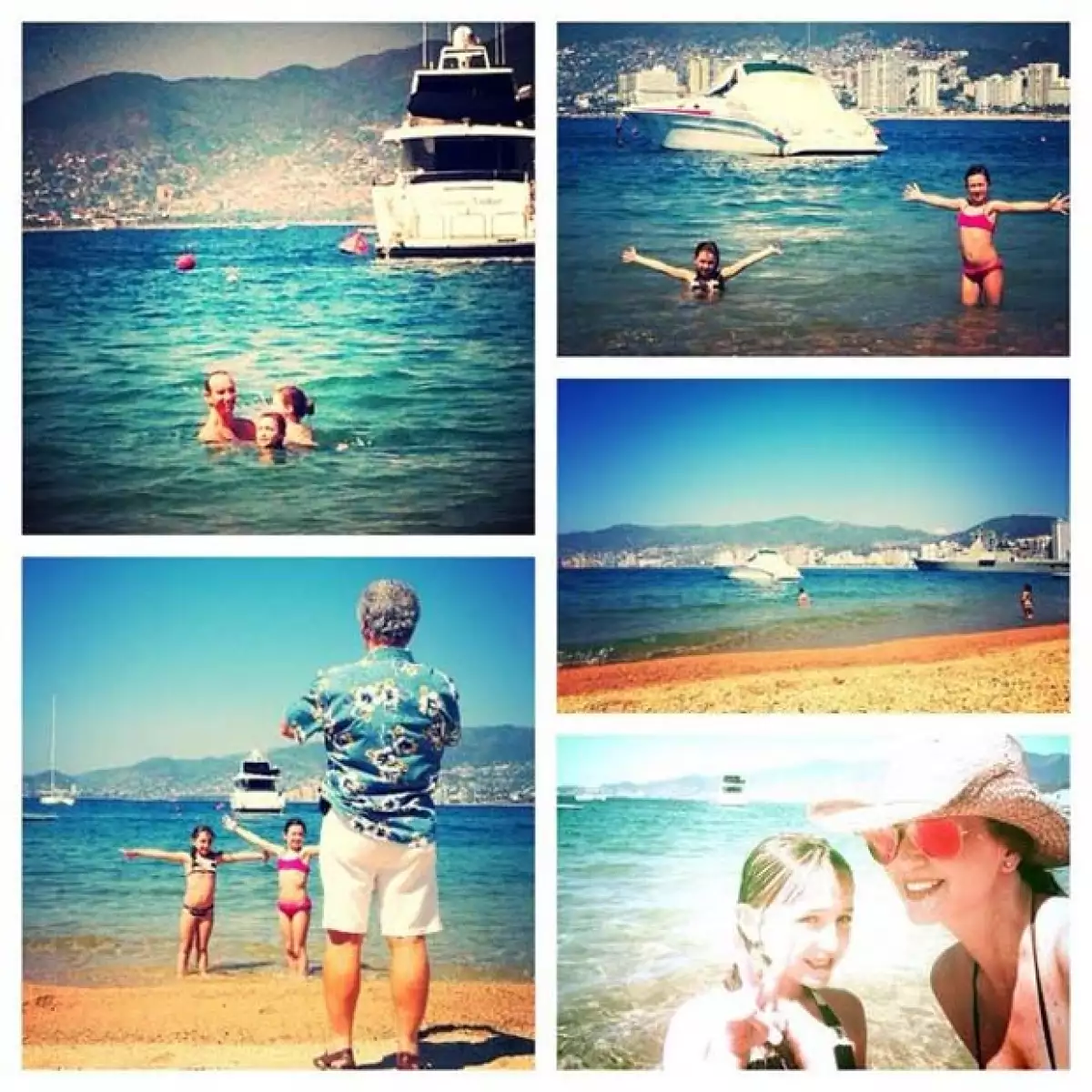 Las pequeñas gozando en el mar.