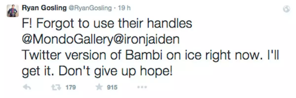 El actor no olvidó en dar créditos a los encargados del póster de su cinta, Lost The River.