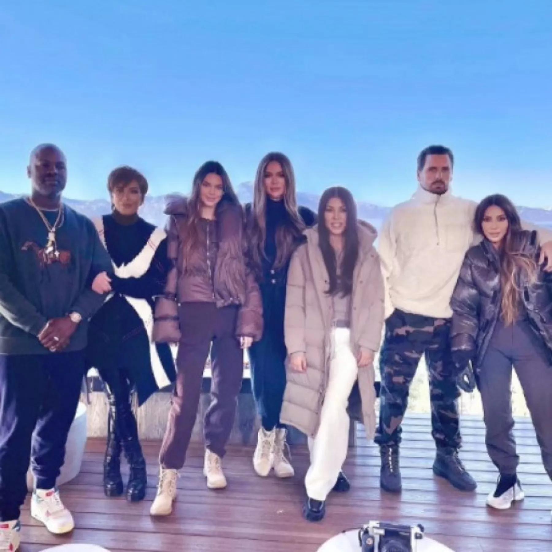 La familia no tuvo un posado navideño pero Kim quiso compartir una foto familiar.