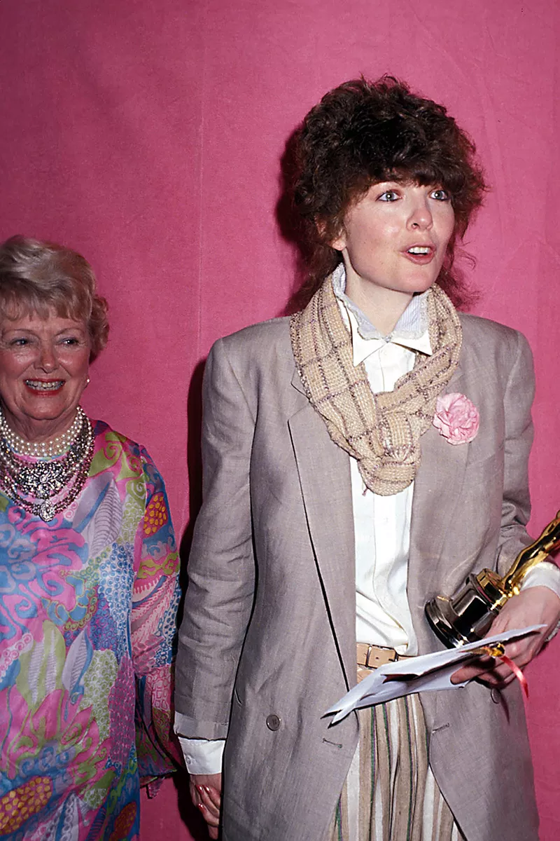 Foto: Shutterstock; Diane Keaton vistiendo Armani, Oscar 1978