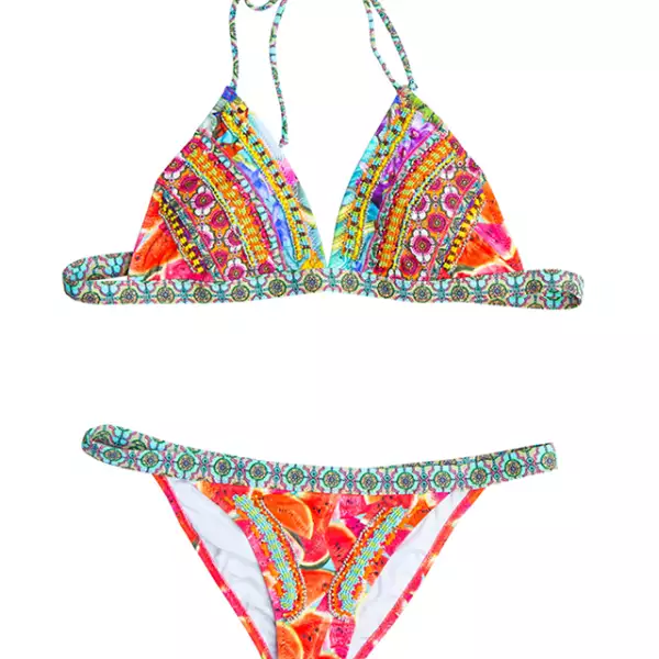 Agua Bendita: Bendito Guacamaya Bikini. Precio en punto de venta.