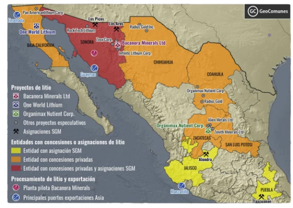 Yacimientos de litio en México