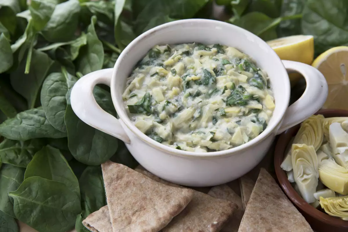 Spinach Artichoke Dip with Fresh Ingredients