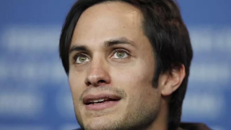 Gael Garcia Bernal, one of the directors of the Mexican movie "Revolucion", talks during a news conference at the Berlinale International Fi