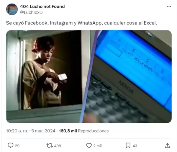 Memes caída de Facebook e Instagram