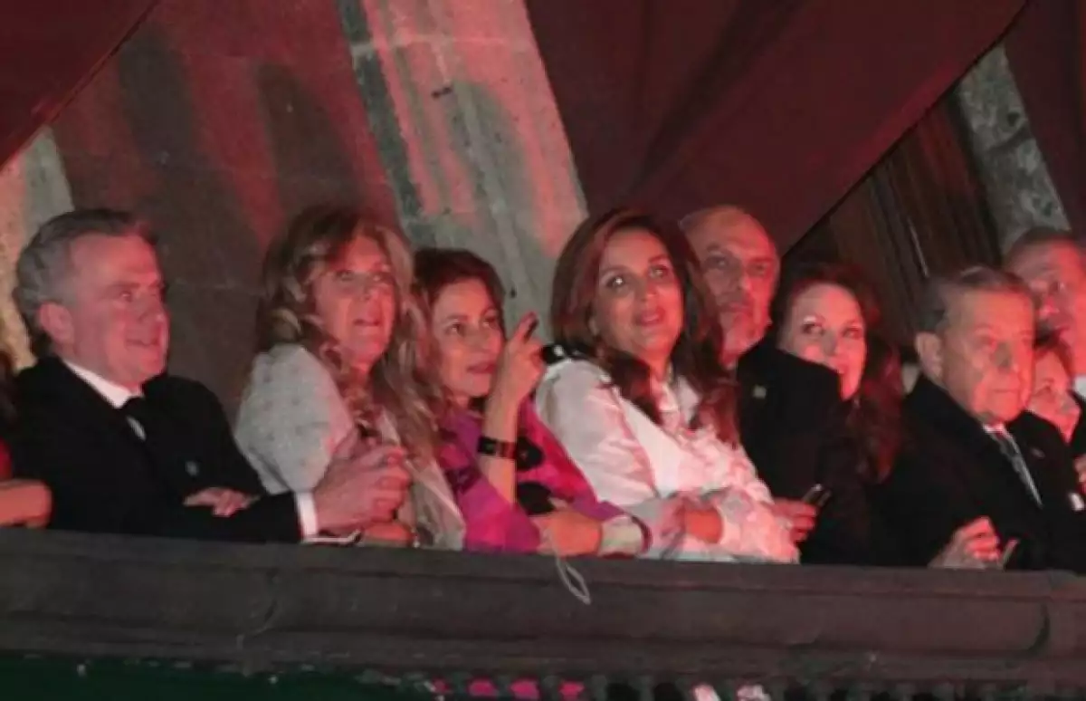 Santiago Creel, Christiane Magnani y Miguel Alemán.