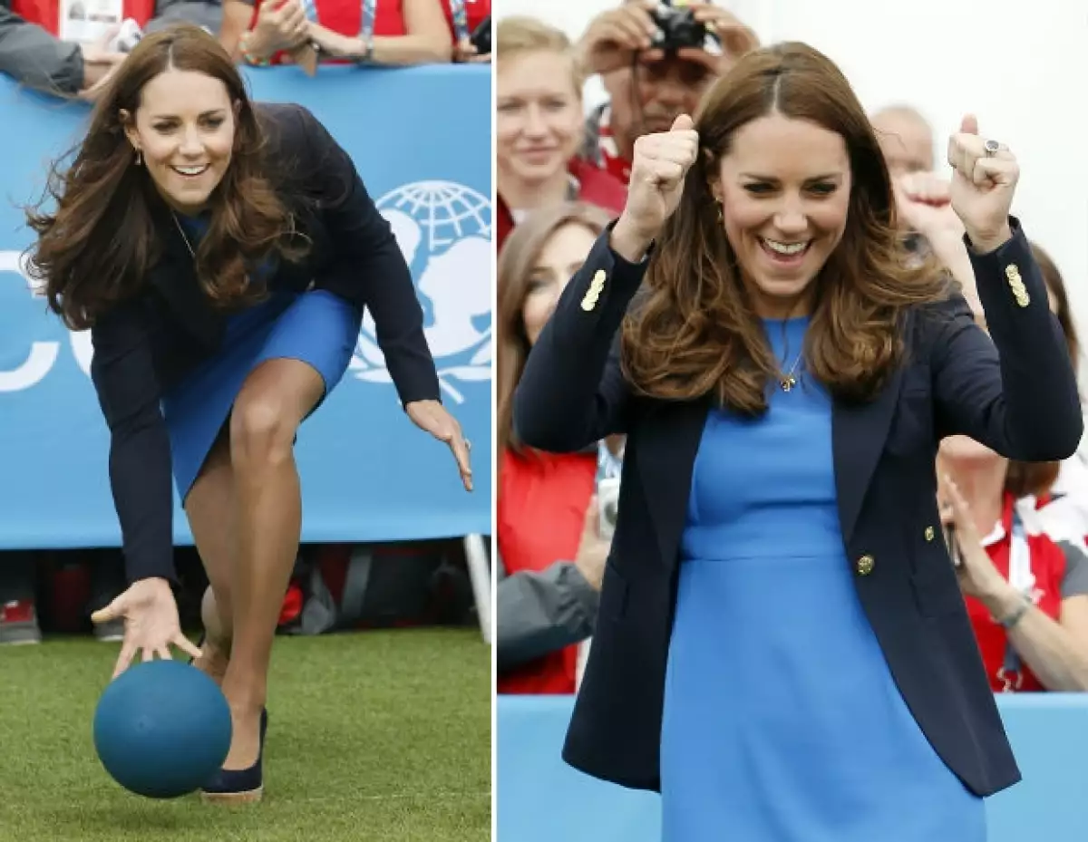 La duquesa de Cambridge regresó este martes a los Commonwealth Games en Glasgow donde convivió con los asistentes al formar parte de un particular deporte sudafricano.