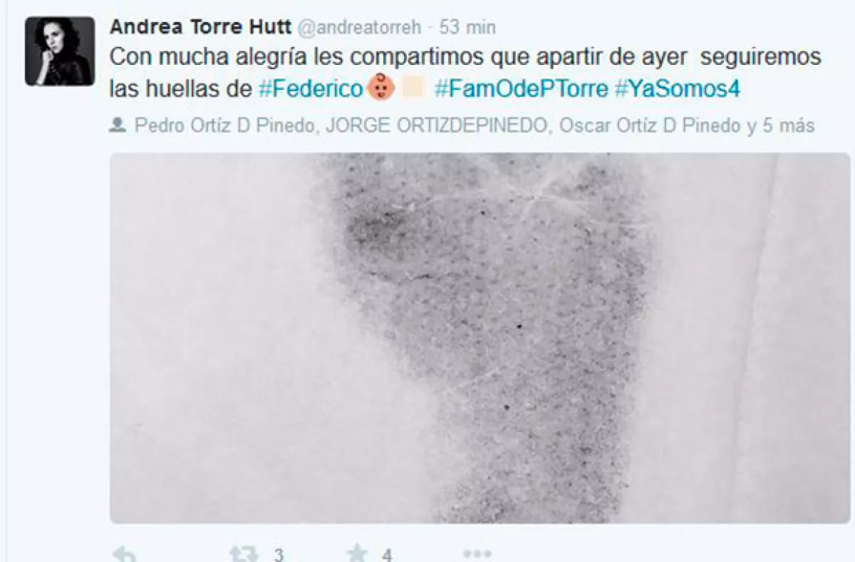 Este fue el feliz anunció que hizo la pareja, un día después del nacimiento de Federico.