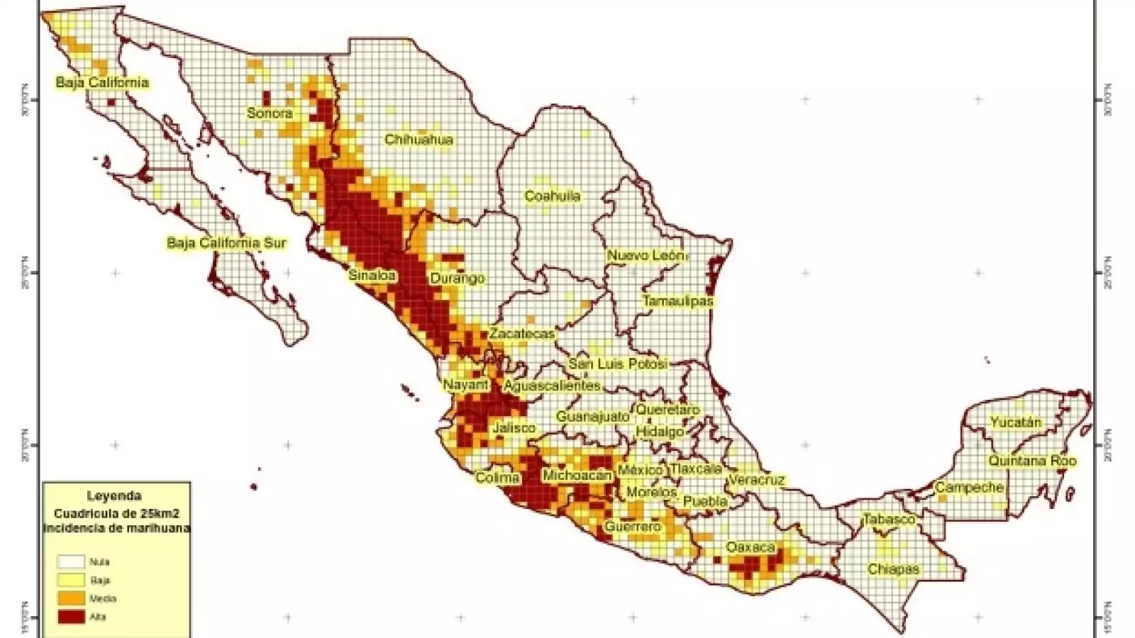 mapa marihuana