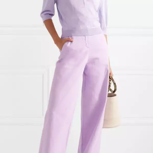 TIBI Cotton-blend wide-leg pants