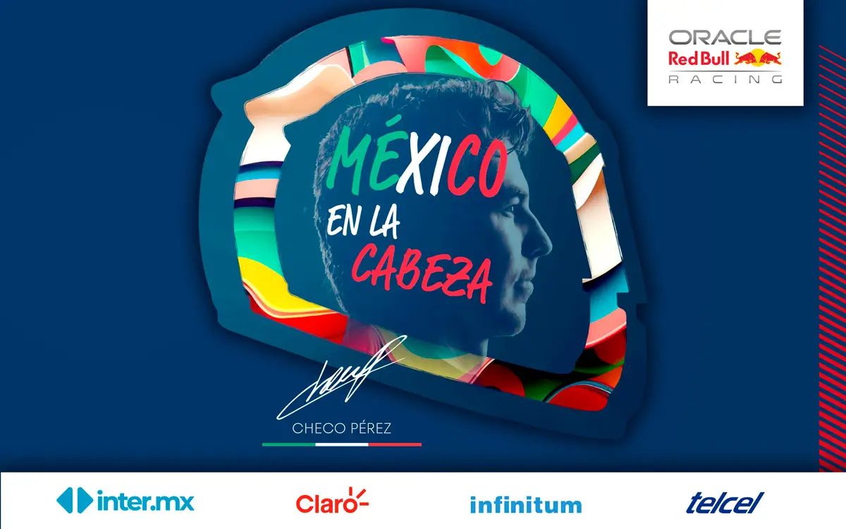 Imagen de la campaña México en la cabeza para diseñar casco de Checo Pérez.
