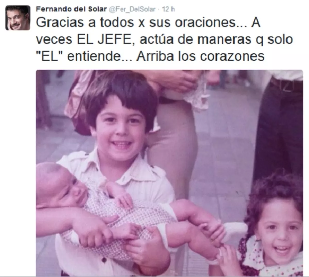 Fernando del Solar ha recibido un gran apoyo de sus fans a través de sus redes sociales.