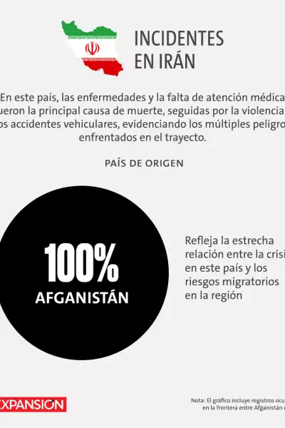 Gráfica de pastel sobre el porcentaje de los países de origen de las personas, en este caso, el 100% de los registros provenían de Afganistán