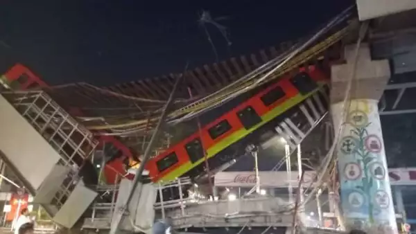Colapsa estructura y se desploma metro en la estación Olivos de la Línea 12