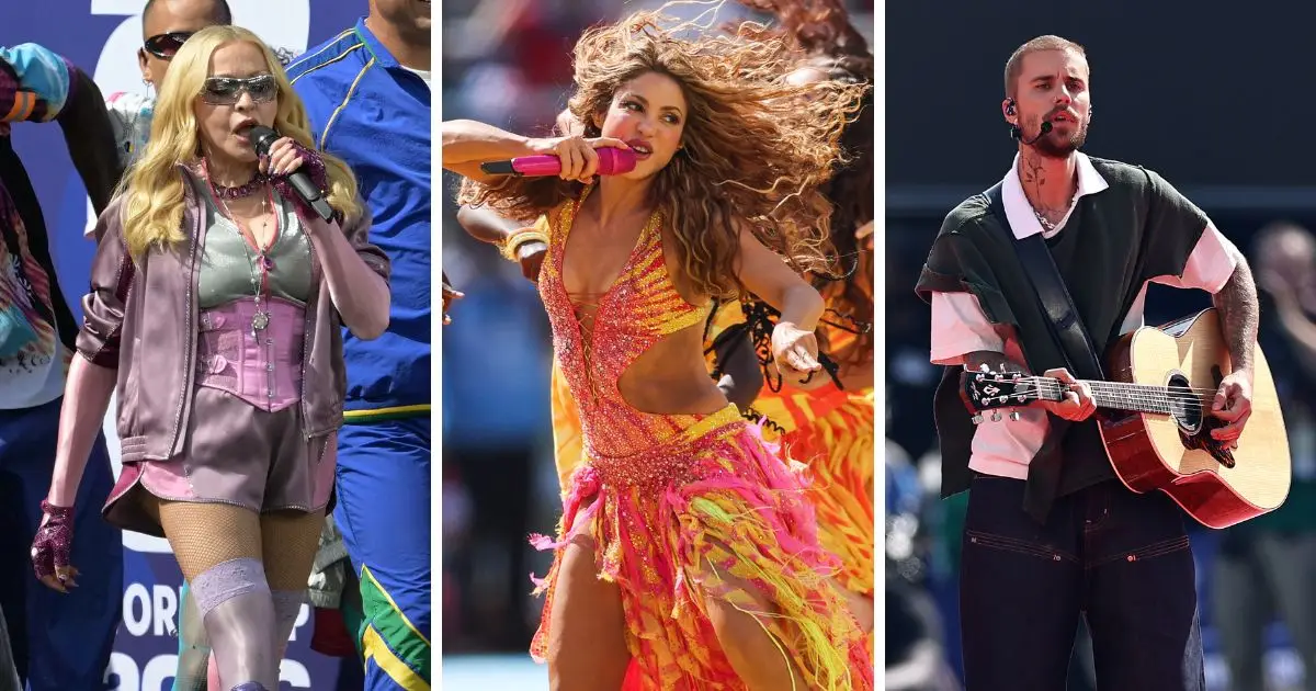Madonna, Shakira, Justin Bieber