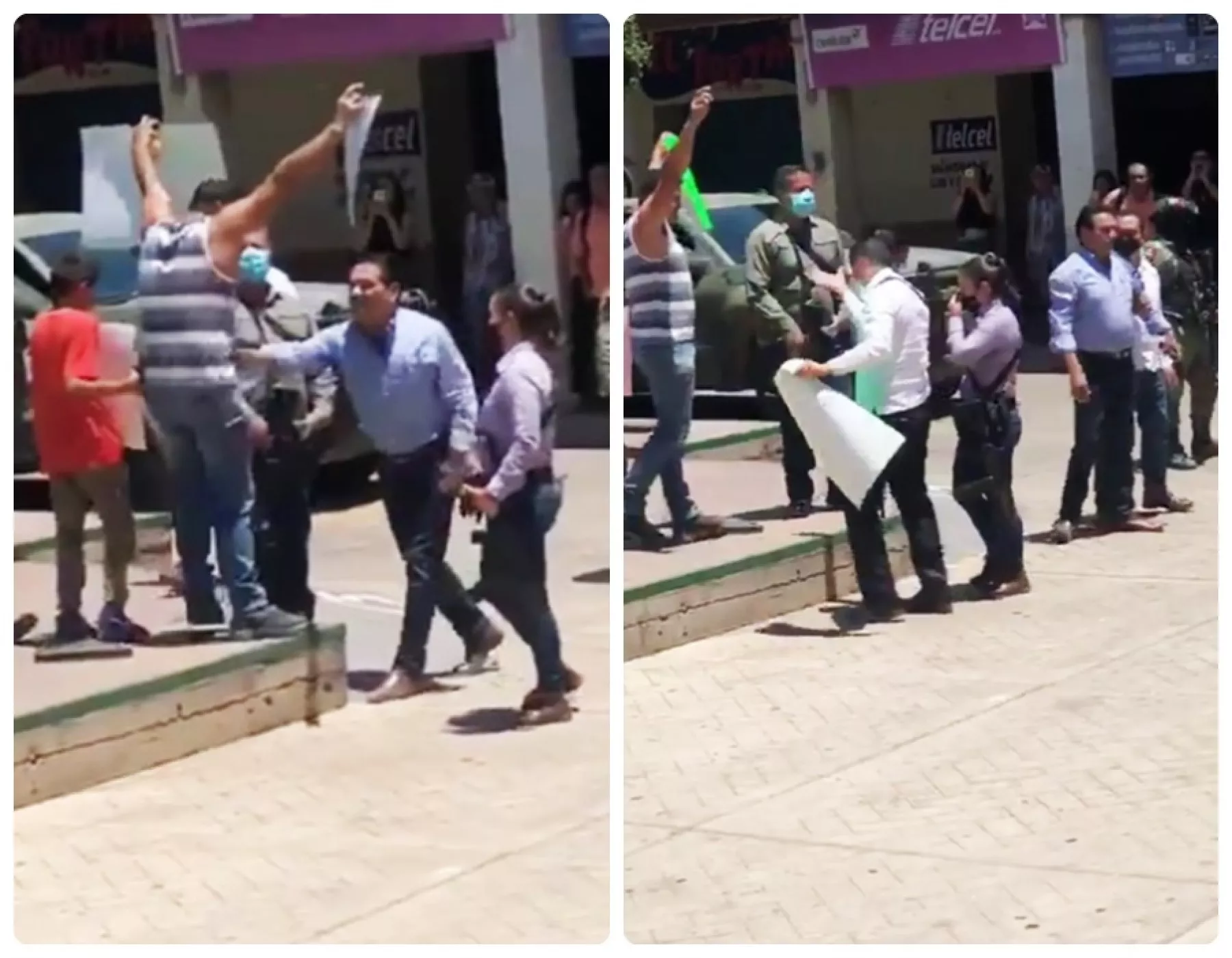 Silvano Aureoles agrede a manifestante en la Aguililla