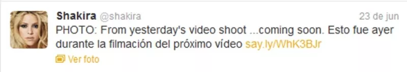 La cantante colombiana compartió este fin de semana una imagen de lo que será su nuevo video.