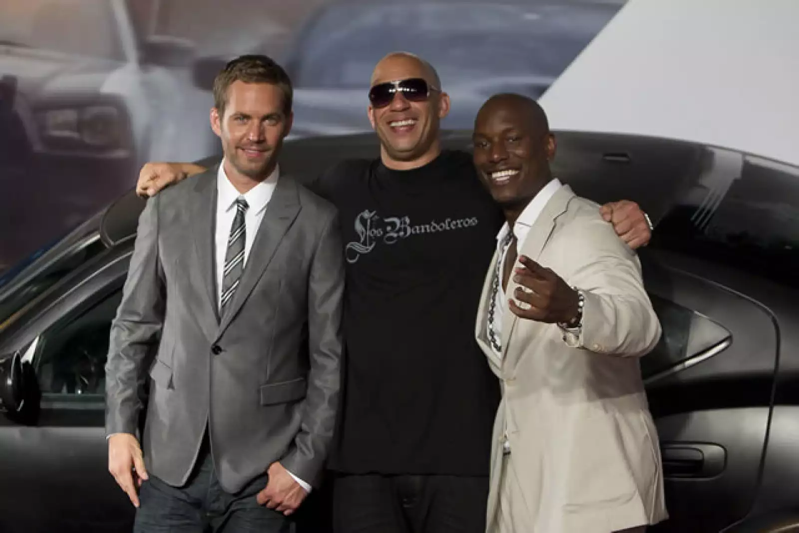 Gracias a su trabajo tuvo la oportunidad de viajar por todo el mundo, en la imagen junto a Vin Diesel y Tyrese Gibson.