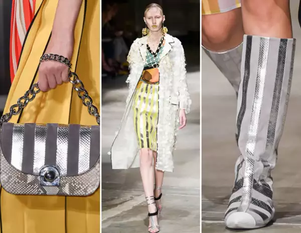 Detalles metálicos estuvieron presentes a lo largo de la colección.