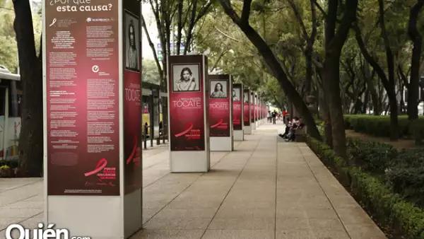 Este lunes 1 de octubre dio inicio Octubre Rosa. En Avenida Reforma se colocó una exposición con fotografías de varias mujeres que posaron ante la cámara del productor Pedro Torres.