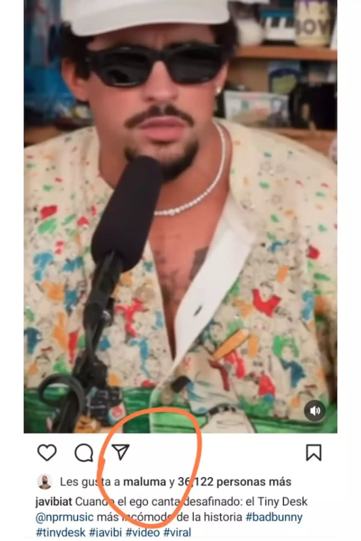 El Like de Maluma en video que critica el canto de Bad Bunny