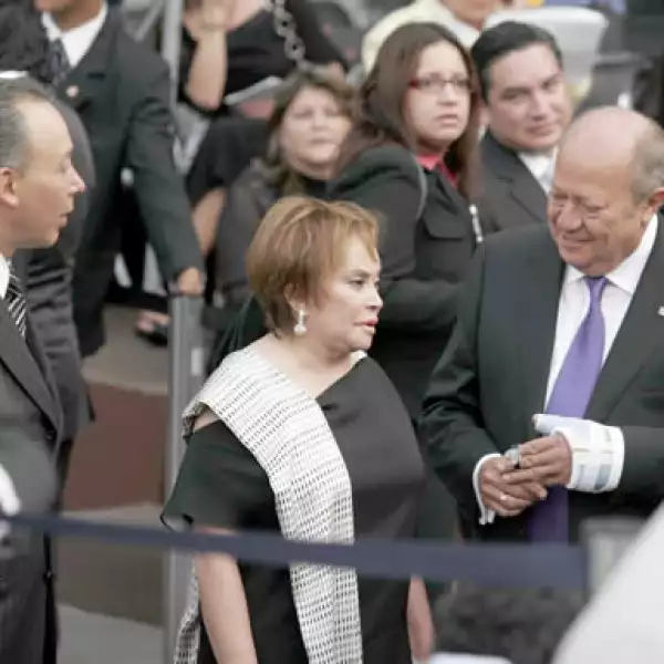 El gobernador de Chihuahua, José Reyes Baeza; la dirigente del SNTE, Elba Esther Gordillo, y el líder de los petroleros, Carlos Romero Deschamps.