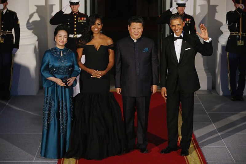 La llegada a la cena para recibir al presidente Xi Jinpling y su esposa Peng Liyuan en la Casa Blanca.