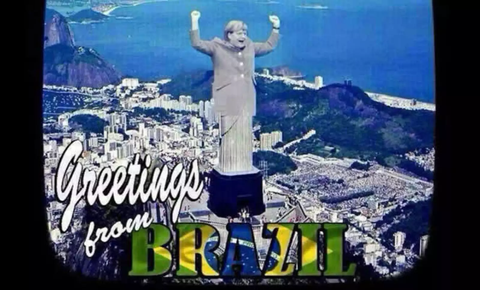Así celebró la canciller alemana, Angela Merkel, el gol que dio el triunfo a la escuadra teutona. (de lado izquierdo Dilma Rousseff, presidenta de Brasil).