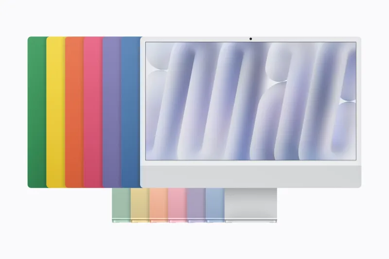 Lineup de todos los colores de la nueva iMac de Apple.