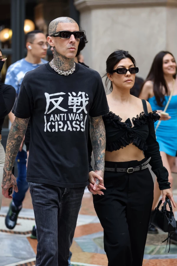 Kourtney Kardashian And Travis Barker Celebrity Sightings In Milan, Italy - 25 May 2022