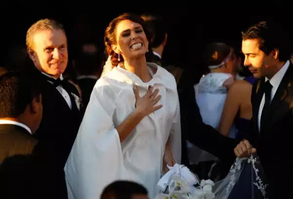 La actriz lucía radiante y feliz.