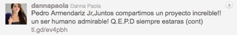 El primer mensaje de la joven actriz.