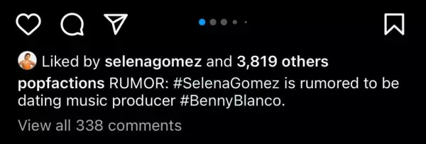 Selena Gomez confirma su relación con Benny Blanco.