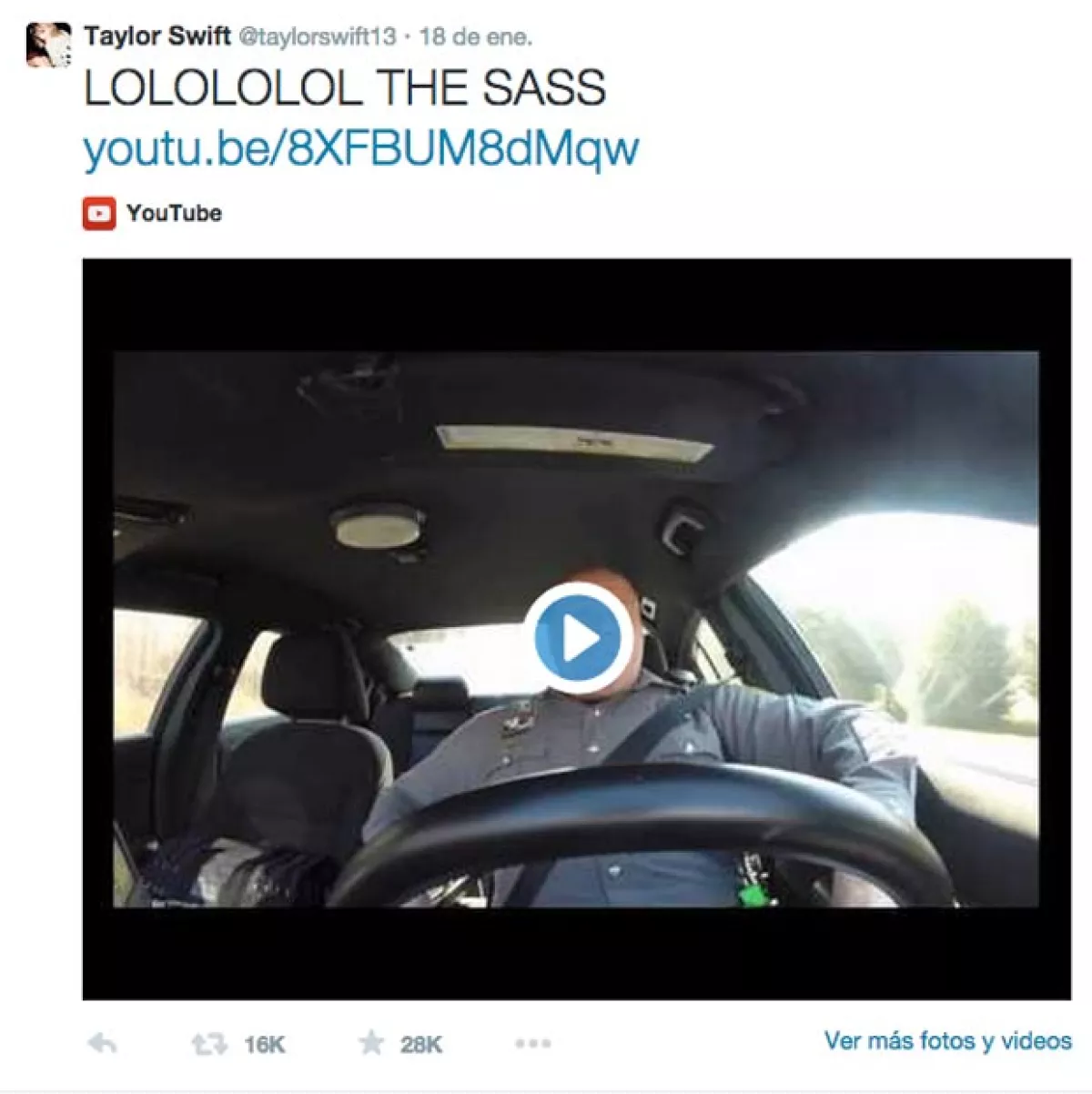 Taylor lo tomó con mucho humor pues esta canción ha sido todo un éxito desde su lanzamiento.