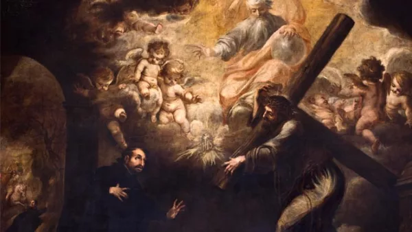 Autor: Juan Valdés de Leal (1622-1690). Material: Óleo sobre tela. Tamaño: 268 x 369 cm. Origen: Parroquia de San Pedro, Lima Perú. Obra restaurada por Fomento Cultural Banamex.