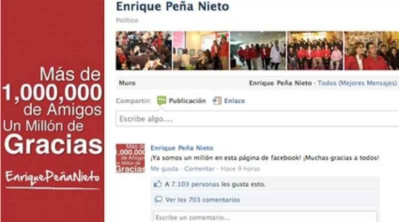 El Gobernador del Estado de México se une a la lista de famosos que van a la cabeza en redes sociales, en este caso Facebook. Además fue felicitado por su esposa, Angélica Rivera.