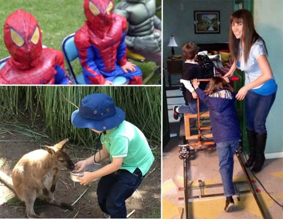 La actriz evitar captar el rostro de sus hijos.