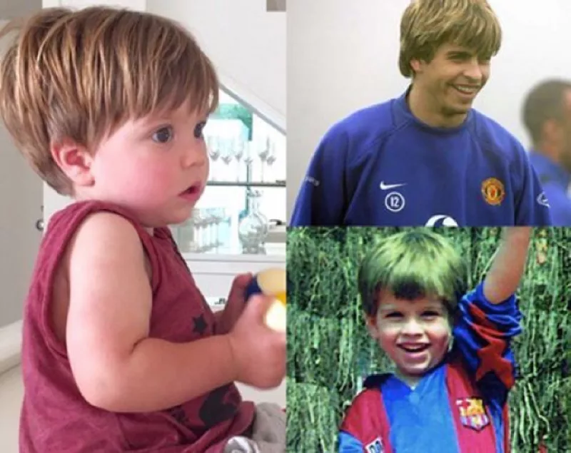 La artista compartió una imagen en su Instagram en la que padre e hijo aparecen con peinados idénticos.