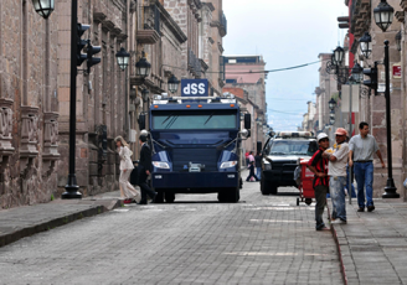 La SSP desplegó un operativo de seguridad en el centro de Morelia. (Foto: Notimex)