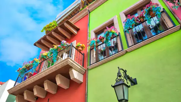 Monterrey, colorful historic buildings in the center of the old city (Barrio Antiguo)