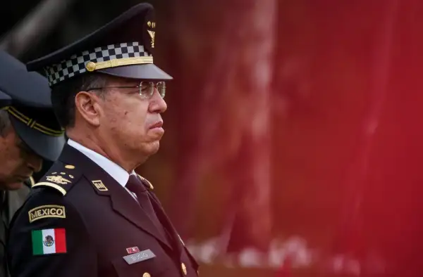 Luis Rodríguez Bucio durante el pase de Revista y presentación del cuerpo de Fuerza Especial de Reacción e Intervención (FEDI) de la Guardia Nacional en el Campo Militar No.1