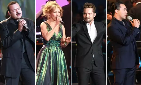 Pepe Aguilar, Thalía, David Bisbal y Cristian Castro cantaron enfáticamente temas de telenovelas mexicanas.