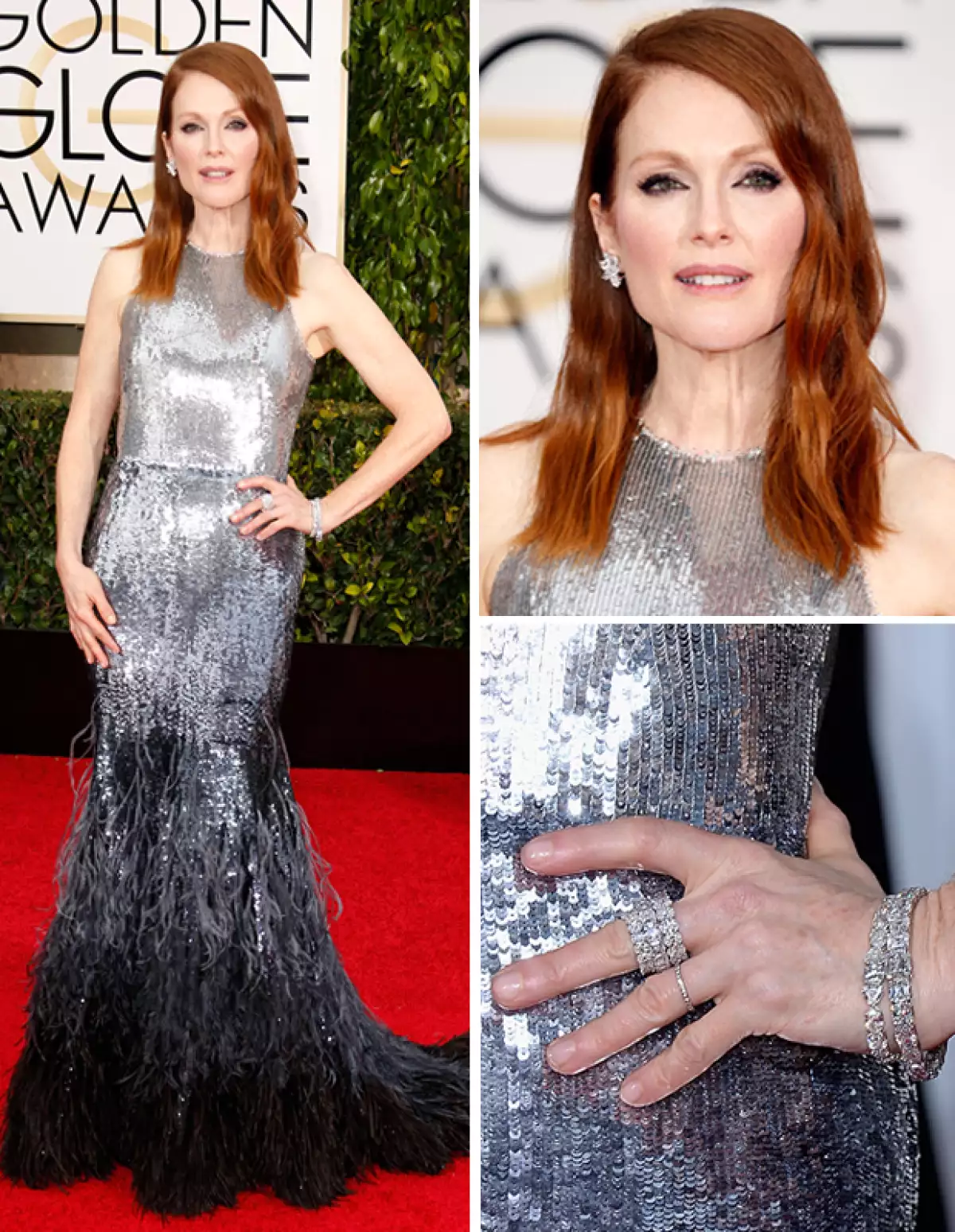 La actriz combinó el look perfecto y un gran premio, convirtiéndose en el brillo de los Golden Globes.