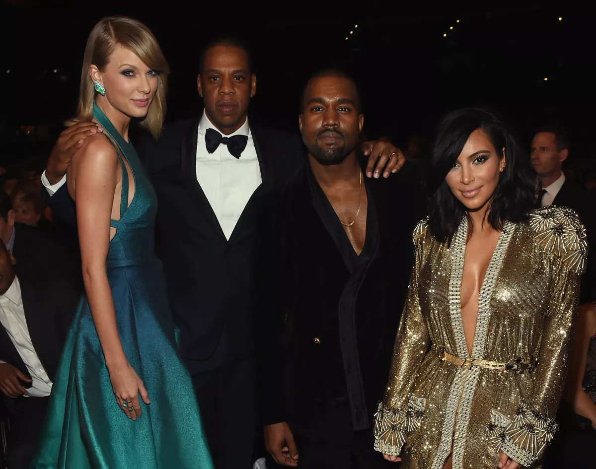 Taylor Swift, Jay-Z, Kanye West y Kim Kardashian en los Grammys 2015
