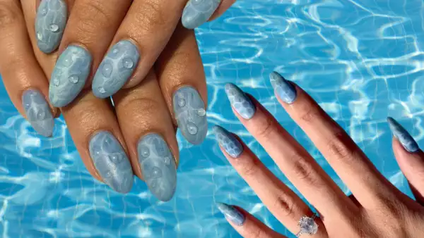 Uñas efecto agua
