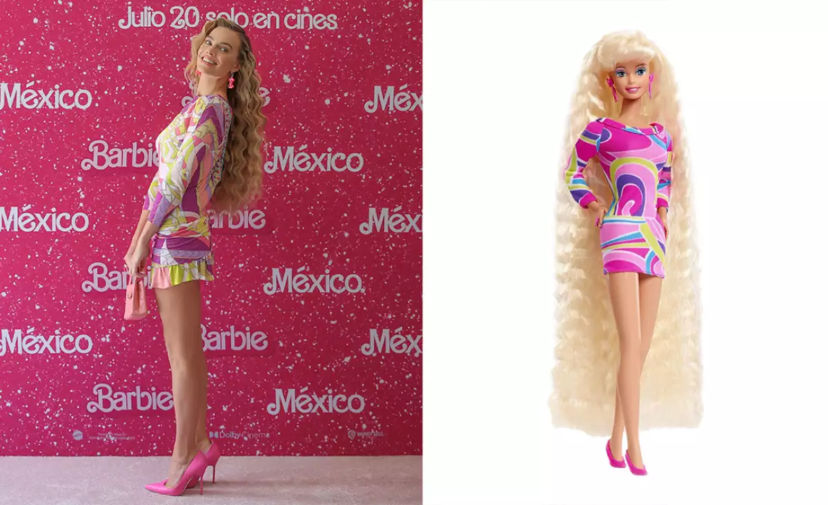 Margot Robbie replica looks de muñecas Barbie icónicas para la gira de prensa de Barbie.