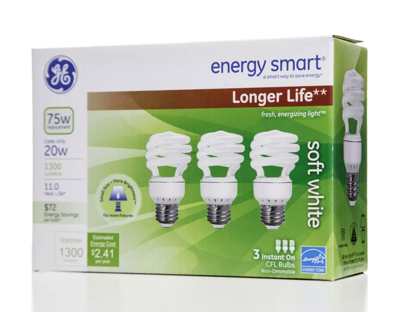 GE enery smart longer life soft white CFL box
