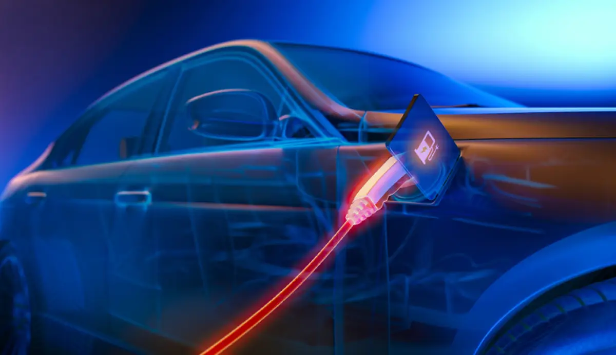Auto eléctrico siendo cargado.