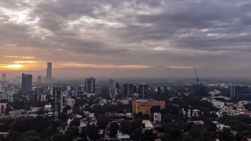 Mexico city at dawn